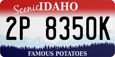 ID license plate 2P8350K