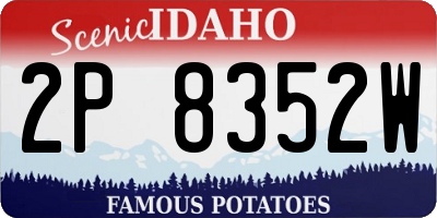 ID license plate 2P8352W