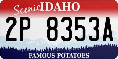 ID license plate 2P8353A