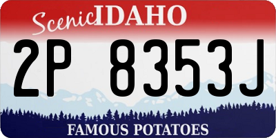 ID license plate 2P8353J