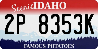 ID license plate 2P8353K