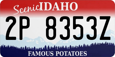 ID license plate 2P8353Z