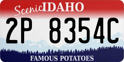 ID license plate 2P8354C
