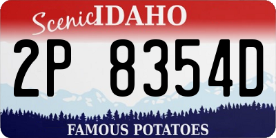 ID license plate 2P8354D