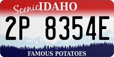 ID license plate 2P8354E