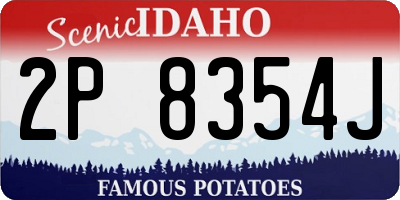 ID license plate 2P8354J