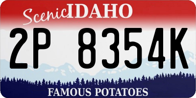 ID license plate 2P8354K