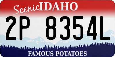 ID license plate 2P8354L