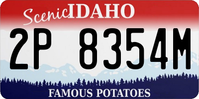 ID license plate 2P8354M