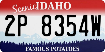 ID license plate 2P8354W