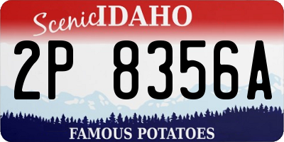 ID license plate 2P8356A