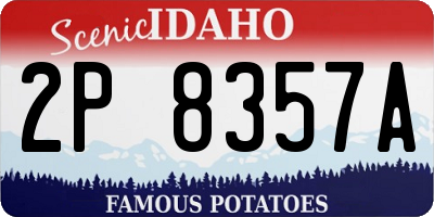ID license plate 2P8357A