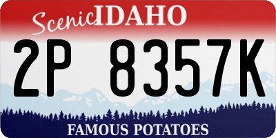 ID license plate 2P8357K
