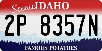 ID license plate 2P8357N