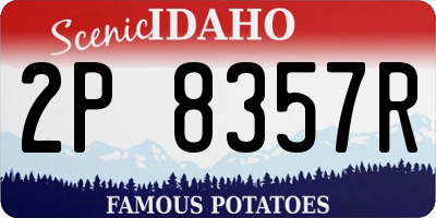 ID license plate 2P8357R