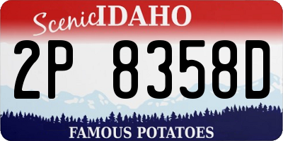 ID license plate 2P8358D