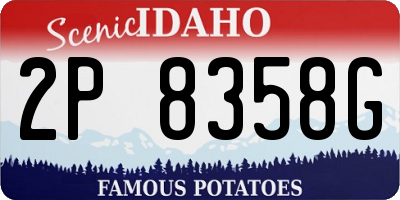 ID license plate 2P8358G