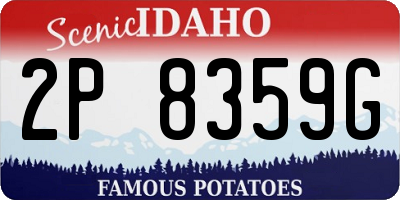 ID license plate 2P8359G