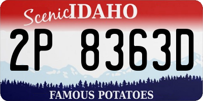 ID license plate 2P8363D