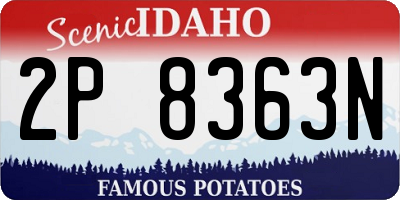 ID license plate 2P8363N