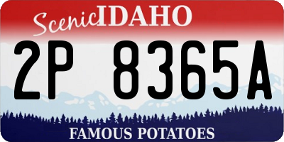 ID license plate 2P8365A