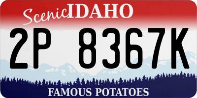 ID license plate 2P8367K