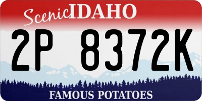 ID license plate 2P8372K