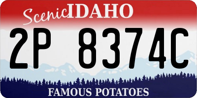 ID license plate 2P8374C