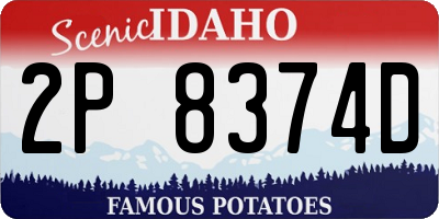 ID license plate 2P8374D