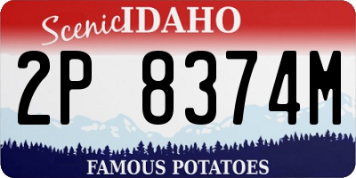 ID license plate 2P8374M