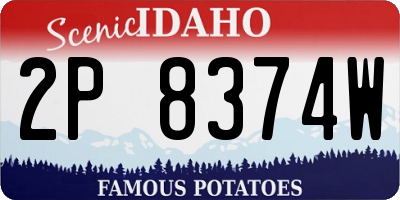 ID license plate 2P8374W
