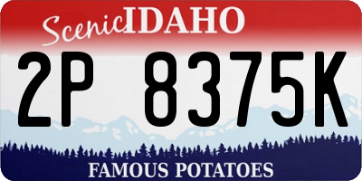 ID license plate 2P8375K