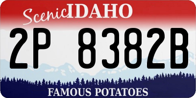 ID license plate 2P8382B