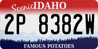 ID license plate 2P8382W