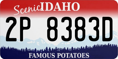 ID license plate 2P8383D