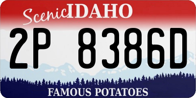 ID license plate 2P8386D