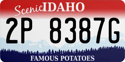 ID license plate 2P8387G
