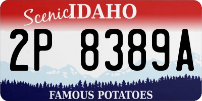 ID license plate 2P8389A
