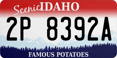 ID license plate 2P8392A