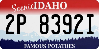 ID license plate 2P8392I