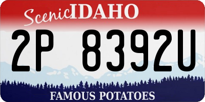 ID license plate 2P8392U