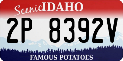 ID license plate 2P8392V