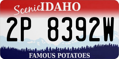 ID license plate 2P8392W