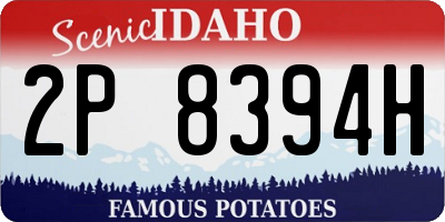 ID license plate 2P8394H