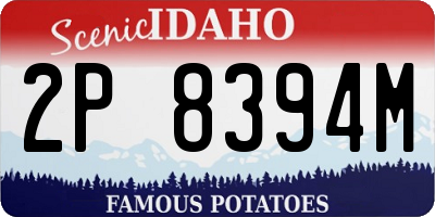 ID license plate 2P8394M