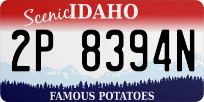 ID license plate 2P8394N