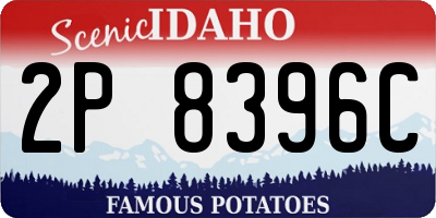 ID license plate 2P8396C