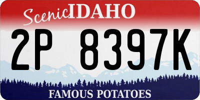 ID license plate 2P8397K