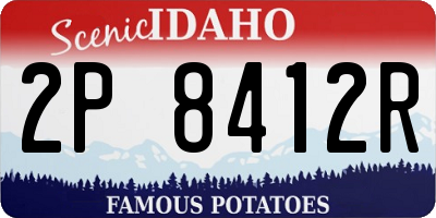ID license plate 2P8412R