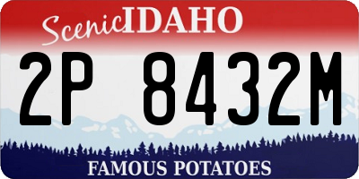 ID license plate 2P8432M